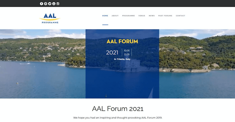 イタリアの展示会「AAL Forum」のウェブサイト